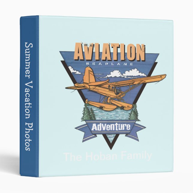 Aviation Seaplane Adventure 3 Ring Binder (Front/Spine)