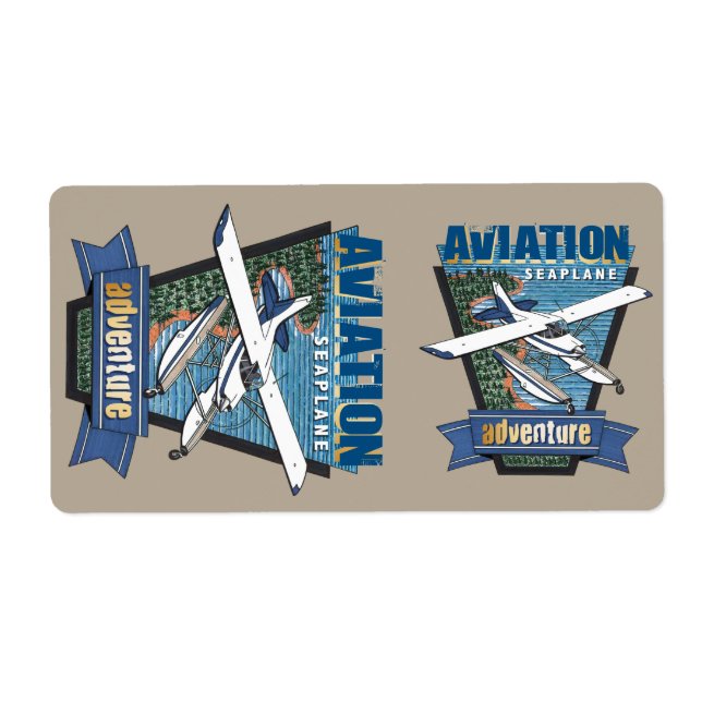 Aviation Seaplane Adventure Label (Front)
