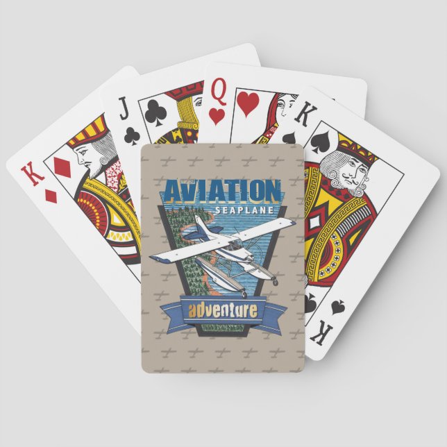Aviation Seaplane Adventure Poker Cards (Back)