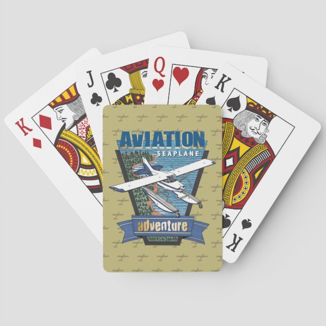 Aviation Seaplane Adventure Poker Cards (Back)