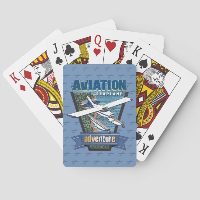 Aviation Seaplane Adventure Poker Cards (Back)