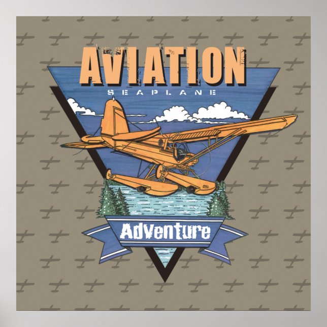 Aviation Seaplane Adventure Poster (Front)