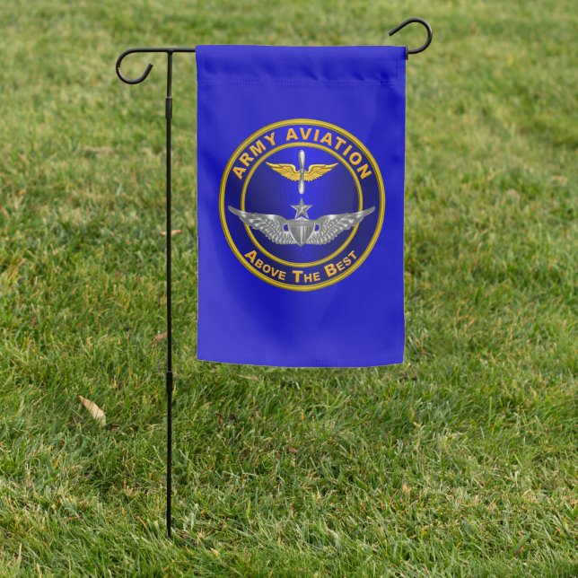 Aviation Senior Wings Army Veteran  Garden Flag (In SItu)