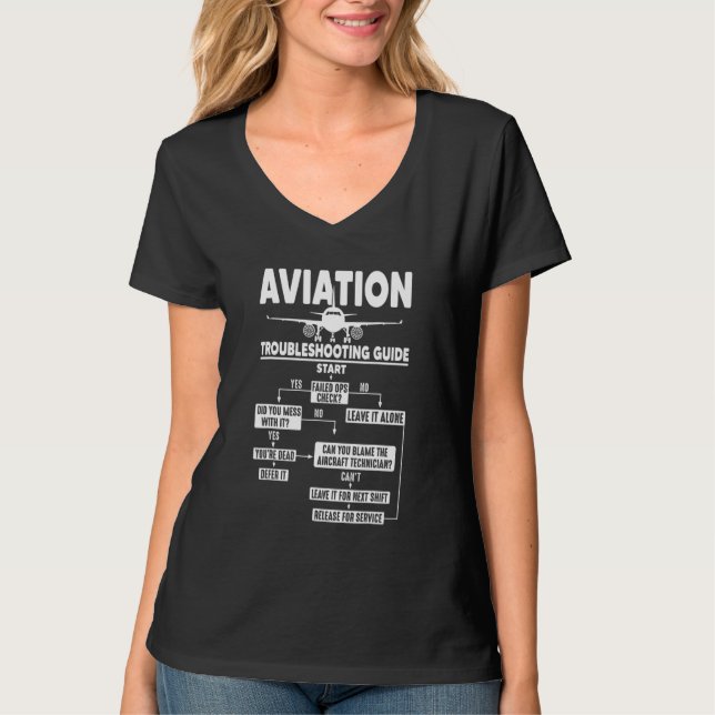 Aviation Technician Troubleshooting Chart T-Shirt (Front)