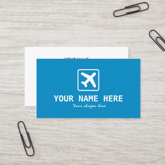 Aviation theme airplane business card template (Front/Back In Situ)