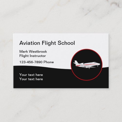 Aviation Theme Flight Instructor Business Card