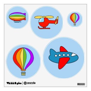 Aviation theme nursery room wall decals decoration