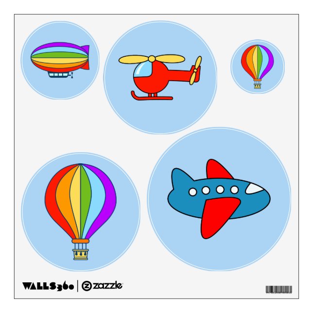 Aviation theme nursery room wall decals decoration (Front)