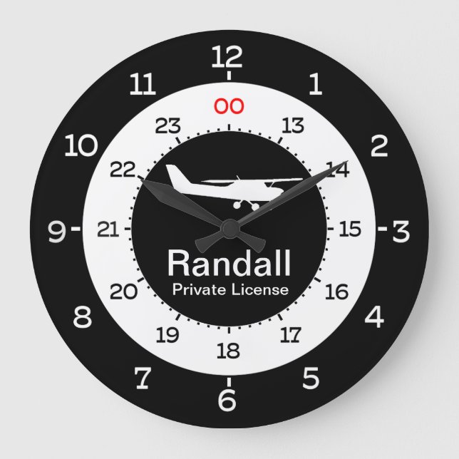 AVIATION TIME - 12-HOUR FORMAT LARGE CLOCK (Front)