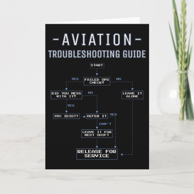 Aviation Troubleshooting Guide - Funny Air Mechani Card (Front)