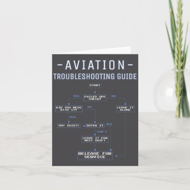 Aviation Troubleshooting Guide - Funny Air Mechani Card (Front)
