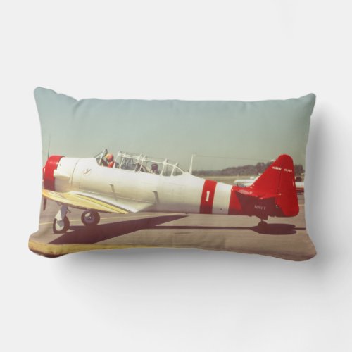 Aviation Vintage Navy Propeller Airplane Lumbar Pillow