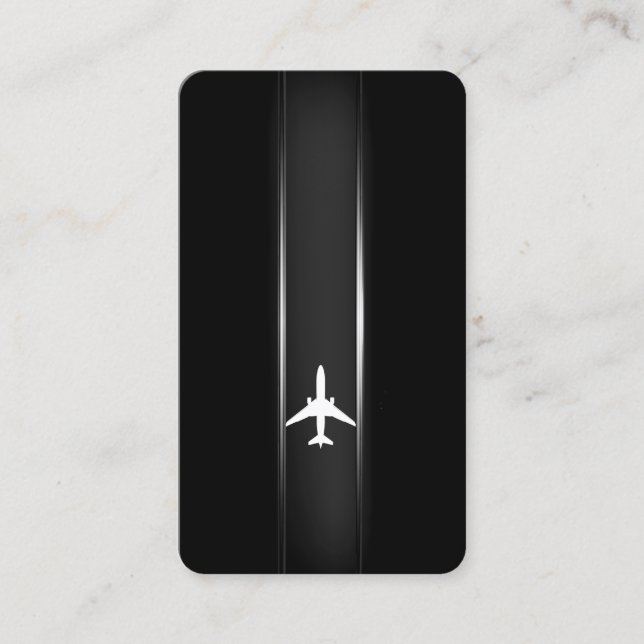 Aviation White Airplane Business Card (Front)