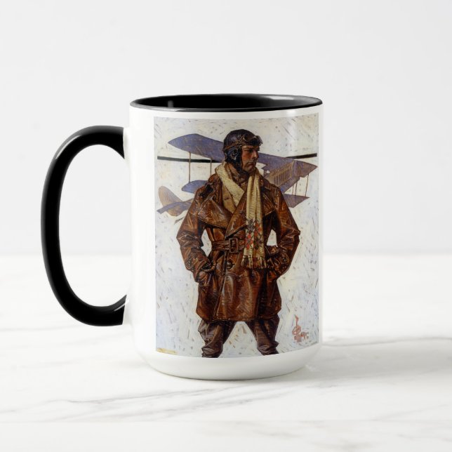 Aviator, 1917 by Joseph Christian Leyendecker Mug (Left)