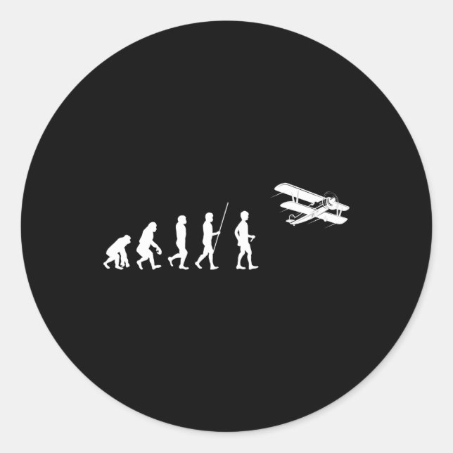 Aviator Airplane Classic Round Sticker (Front)