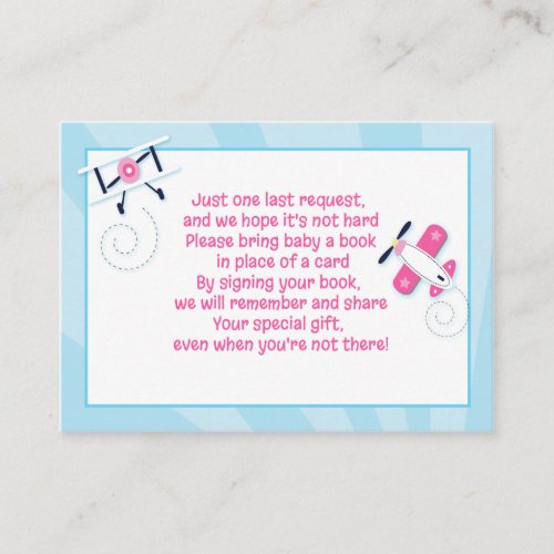 Aviator Airplane Girl Enclosure Book Request Cards