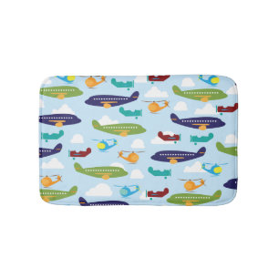 Aviator Airplane Pattern Bathroom Mat