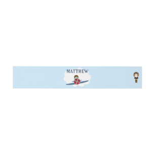 Aviator and His Plane Invitation Belly Band