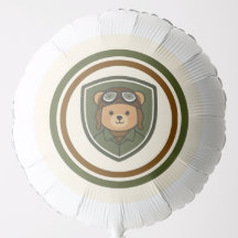 Aviator Bear Military Party Balloons