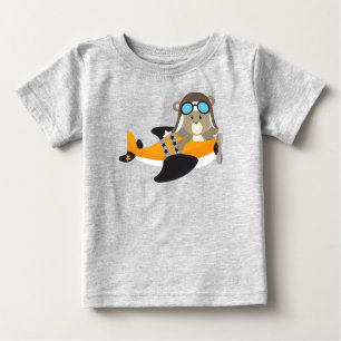 Aviator Bear, Pilot Bear, Cute Bear, Airplane Baby T-Shirt