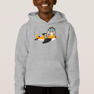 Aviator Bear, Pilot Bear, Cute Bear, Airplane Hoodie