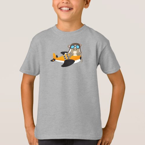 Aviator Bear Pilot Bear Cute Bear Airplane T_Shirt