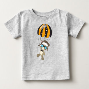 Aviator Bear, Pilot Bear, Cute Bear, Parachute Baby T-Shirt