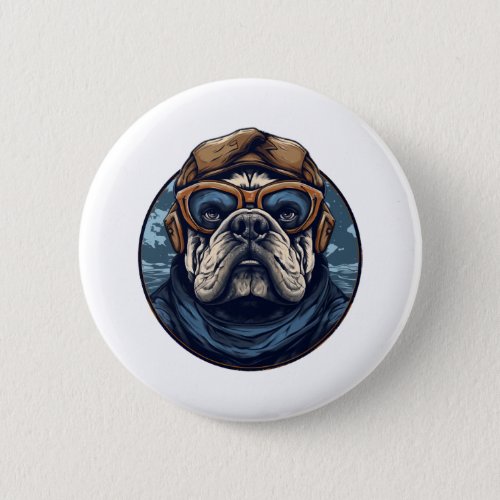 Aviator Bulldog Button