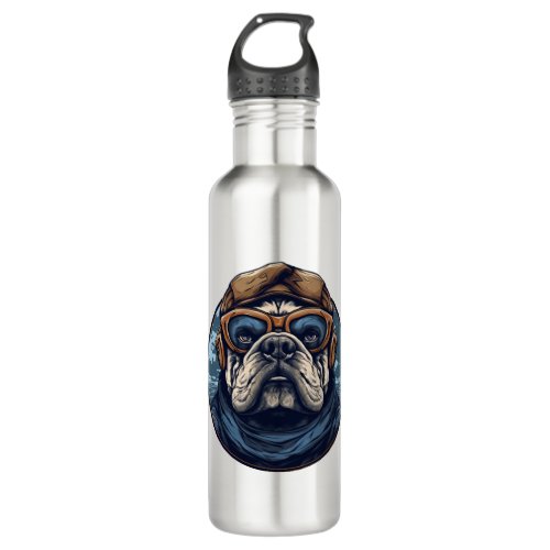 Aviator Bulldog Stainless Steel Water Bottle