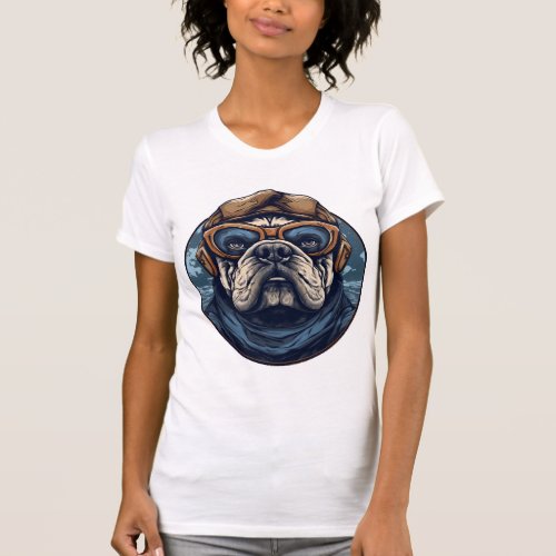 Aviator Bulldog T_Shirt