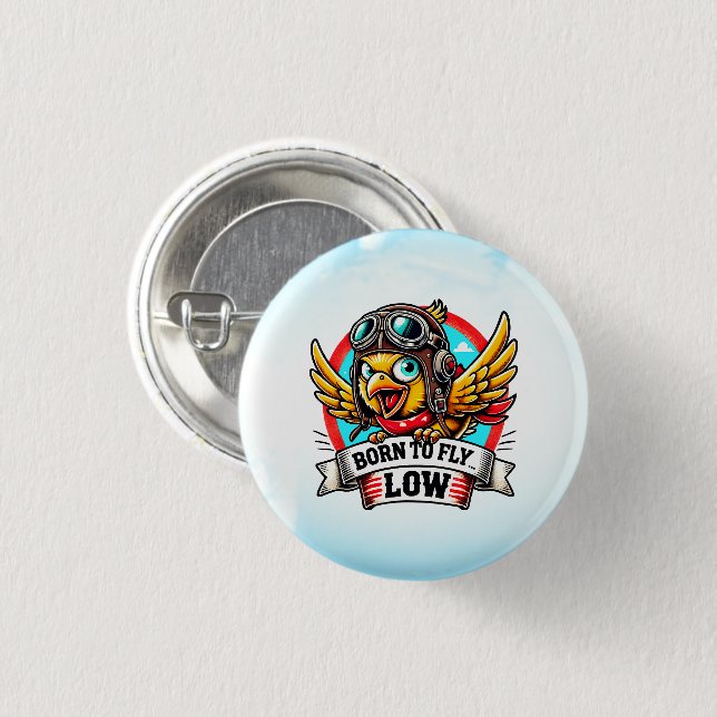 Aviator Chick Button (Front & Back)