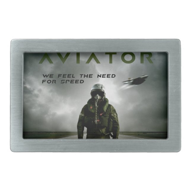 Aviator Fighter Pilot Belt Buckle (Front)