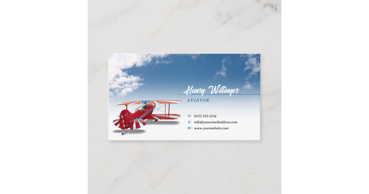 Aviator Flight Instructor Business Card Zazzle