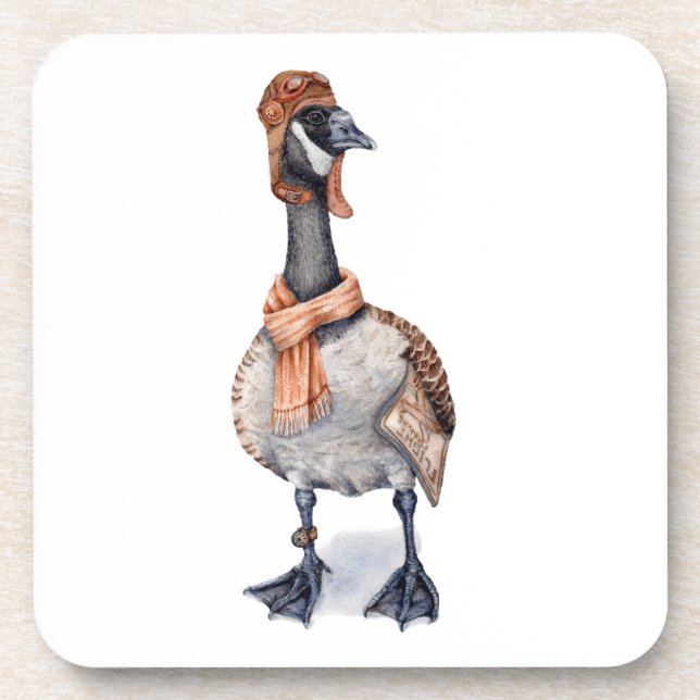 Aviator Goose Drink Coaster (Front)