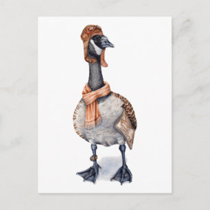 Aviator Goose Postcard