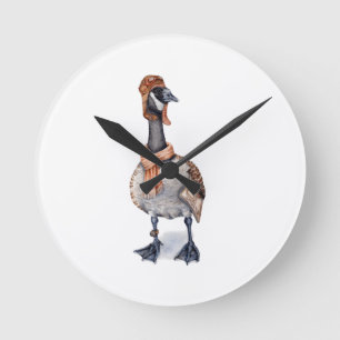 Aviator Goose Round Clock