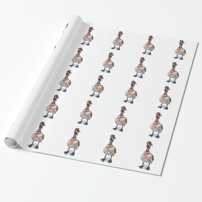 Aviator Goose Wrapping Paper (Unrolled)