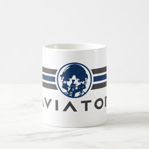 Aviator Logo With Fighter Pilot Helmet Coffee Mug