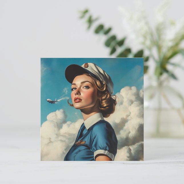 Aviator Note Cards with Airplane (Standing Front)
