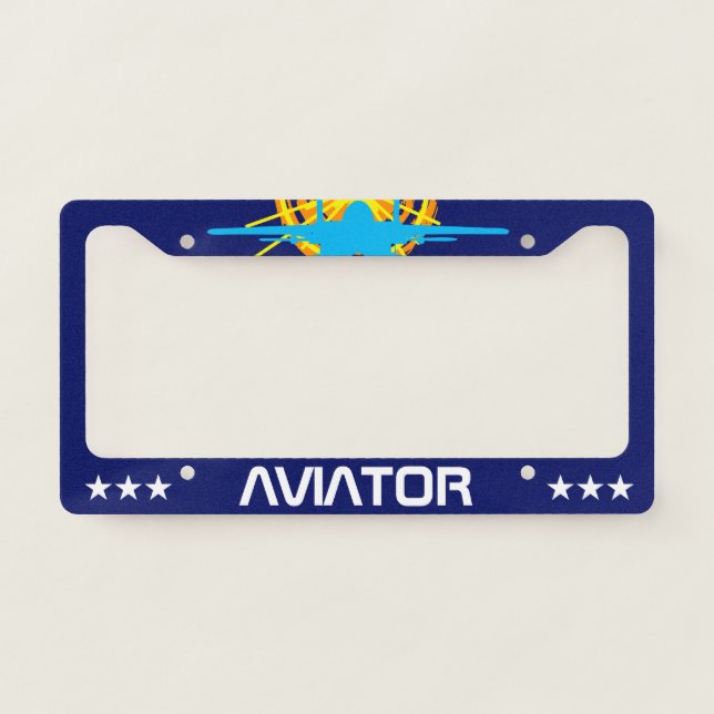 Aviator one-of-a-kind beautiful customizable license plate frame (Front)