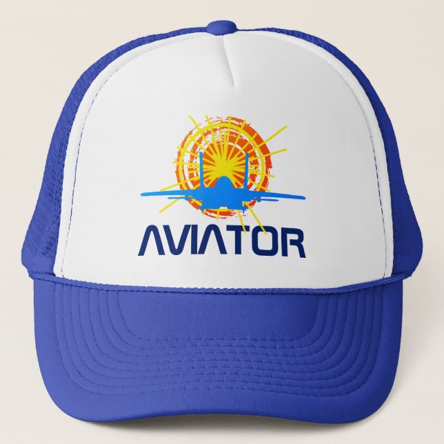 Aviator one-of-a-kind beautiful customizable trucker hat (Front)