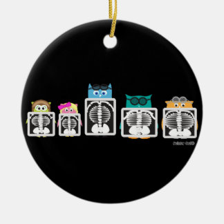 Aviator Owl XRay Ceramic Ornament