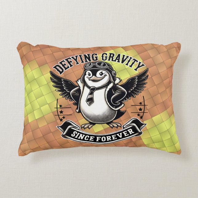 Aviator Penguin Accent Pillow (Front)