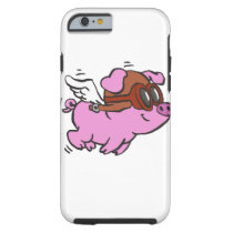 Aviator pig flying cartoon tough iPhone 6 case