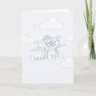 Aviator Pilot Airplane Precious Cargo Baby Shower Letterpress Thank You Card