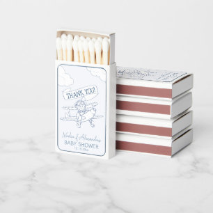 Aviator Pilot Airplane Precious Cargo Baby Shower Matchboxes