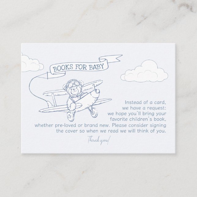 Aviator Pilot Airplane Precious Cargo Books Baby Enclosure Card (Front)