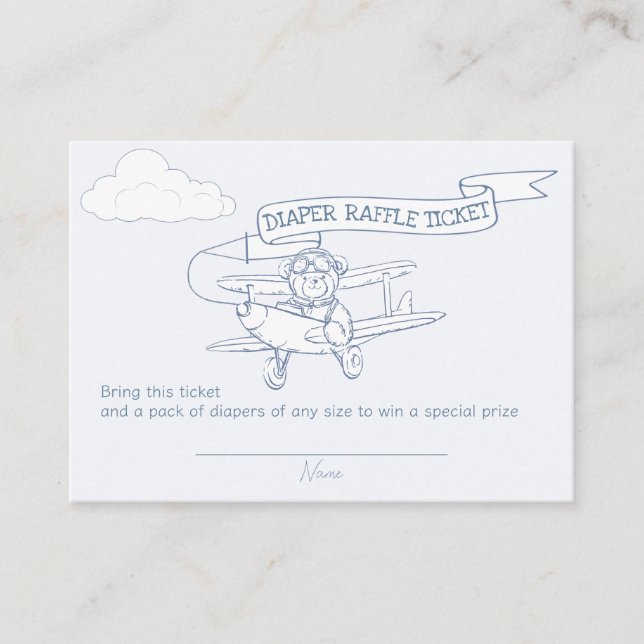Aviator Pilot Airplane Precious Cargo Diaper Raffl Enclosure Card (Front)