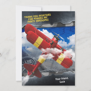 Aviator Plane Thank You Card