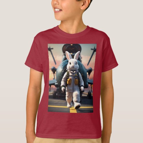 Aviator Rabbit Takes the Runway T_Shirt